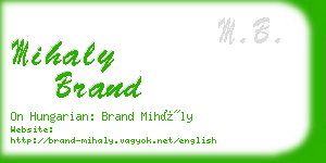 mihaly brand business card
